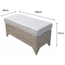 Savvy Weave Ottoman Bench With Seat Cushion In Natural