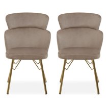 Vinita Upholstered Mink Velvet Bedroom Chairs In A Pair