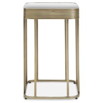 Ellice Clear Glass Top Side Table With Gold Metal Frame