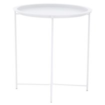 Acre Round Metal Side Table In White