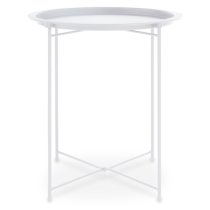 Acre Round Metal Side Table In White