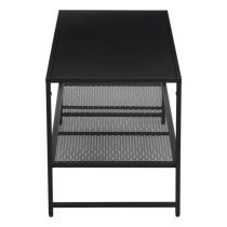 Acre Metal Coffee Table With Open Mesh Shelf In Black