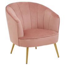 Yolinda Upholstered Velvet Armchair In Pink