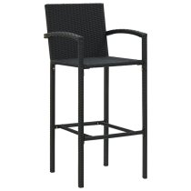 Aimee Outdoor Poly Rattan Bar Table With 4 Stools In Black