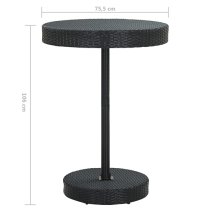 Aimee Outdoor Poly Rattan Bar Table With 4 Stools In Black