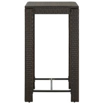 Aldis Outdoor Poly Rattan Bar Table With 4 Stools In Brown