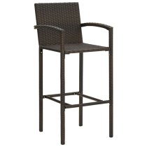 Aldis Outdoor Poly Rattan Bar Table With 4 Stools In Brown