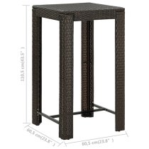 Aldis Outdoor Poly Rattan Bar Table With 4 Stools In Brown