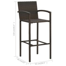 Aldis Outdoor Poly Rattan Bar Table With 4 Stools In Brown