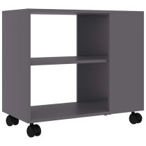 Gittel Wooden Side Table With Castors In Grey