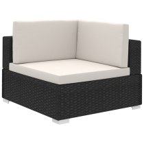 Gili Rattan 6 Piece Garden Lounge Set With Cushions In Black