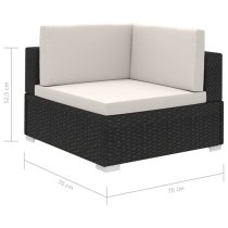 Gili Rattan 6 Piece Garden Lounge Set With Cushions In Black