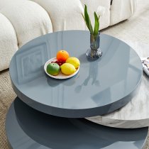 Triplo Round Rotating Coffee Table Grey Magnesia Marble Effect