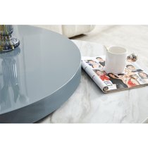 Triplo Round Rotating Coffee Table Grey Magnesia Marble Effect