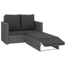 Kaldi Rattan 2 Piece Garden Lounge Set With Cushions In Grey