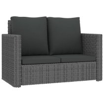 Kaldi Rattan 2 Piece Garden Lounge Set With Cushions In Grey