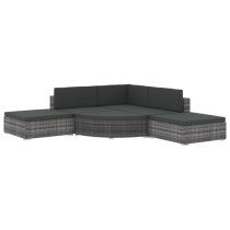 Kaldi Rattan 6 Piece Garden Lounge Set With Cushions In Grey