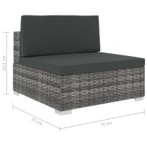 Kaldi Rattan 6 Piece Garden Lounge Set With Cushions In Grey