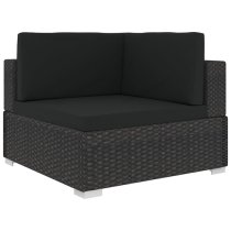 Kaleo Rattan 5 Piece Garden Lounge Set With Cushions In Black