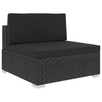 Kaleo Rattan 5 Piece Garden Lounge Set With Cushions In Black