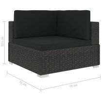 Kaleo Rattan 5 Piece Garden Lounge Set With Cushions In Black