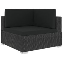 Kaira Rattan 6 Piece Garden Lounge Set With Cushions In Black