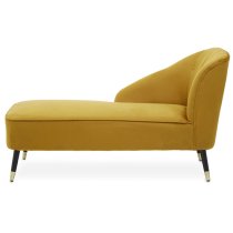 Yette Right Arm Velvet Chaise Lounge Chair In Mustard