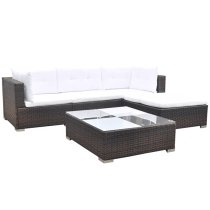 Paton Rattan 5 Piece Garden Lounge Set With Cushions In Brown