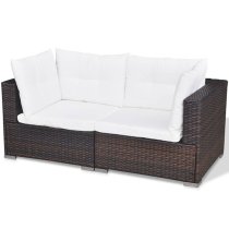 Paton Rattan 5 Piece Garden Lounge Set With Cushions In Brown