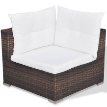 Paton Rattan 5 Piece Garden Lounge Set With Cushions In Brown