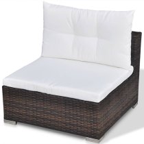 Paton Rattan 5 Piece Garden Lounge Set With Cushions In Brown