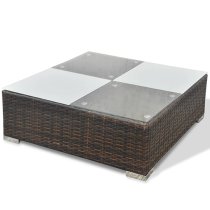 Paton Rattan 5 Piece Garden Lounge Set With Cushions In Brown