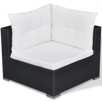 Paton Rattan 5 Piece Garden Lounge Set With Cushions In Black