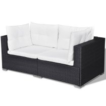 Paton Rattan 5 Piece Garden Lounge Set With Cushions In Black