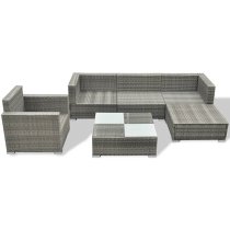 Paton Rattan 6 Piece Garden Lounge Set With Cushions In Grey