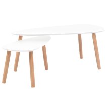 Senen Wooden Set Of 2 Coffee Tables In White