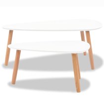 Senen Wooden Set Of 2 Coffee Tables In White