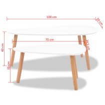 Senen Wooden Set Of 2 Coffee Tables In White