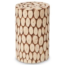 Laconia Round Wooden Stool In Natural