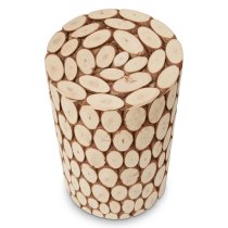 Laconia Round Wooden Stool In Natural