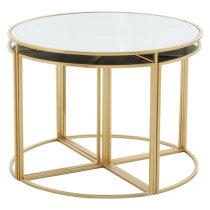 Julie White Glass Top Nest Of 5 Tables With Gold Metal Frame