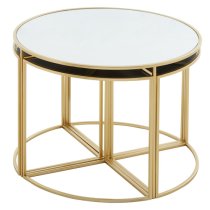 Julie White Glass Top Nest Of 5 Tables With Gold Metal Frame