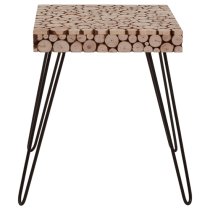 Laconia Square Wooden Side Table With Hairpin Legs In Natural