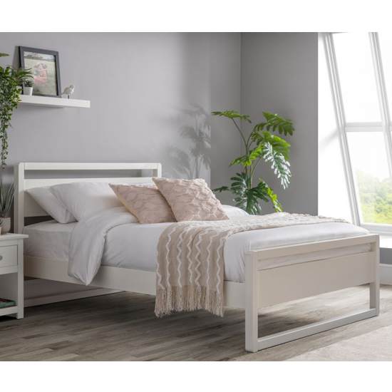 Versmold Wooden Single Bed In Surf White