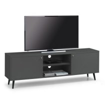 Madra Wooden TV Stand In Grey With 2 Doors