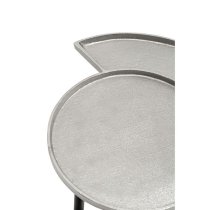 Simbala Metal Side Table In Silver And Black