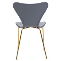 Leila Plastic Dining Chair With Gold Metal legs In Grey