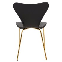 Leila Black Plastic Dining Chairs With Gold Metal legs In A Pair