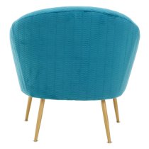 Tanya Velvet Occasional Chair With Gold Metal Legs In Blue