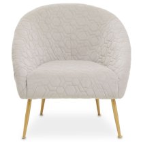 Tanya Velvet Occasional Chair With Gold Metal Legs In Natural